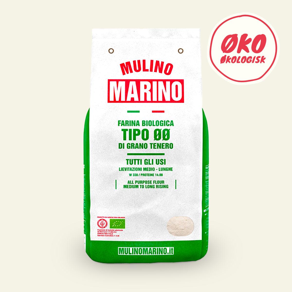 Pose med Mulino Marino økologisk tipo 00 pizzamel